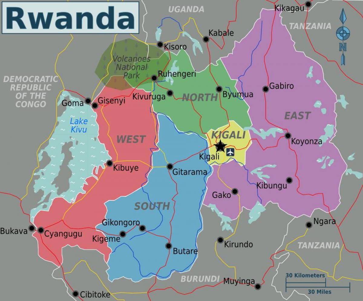 la carte de kigali, Rwanda