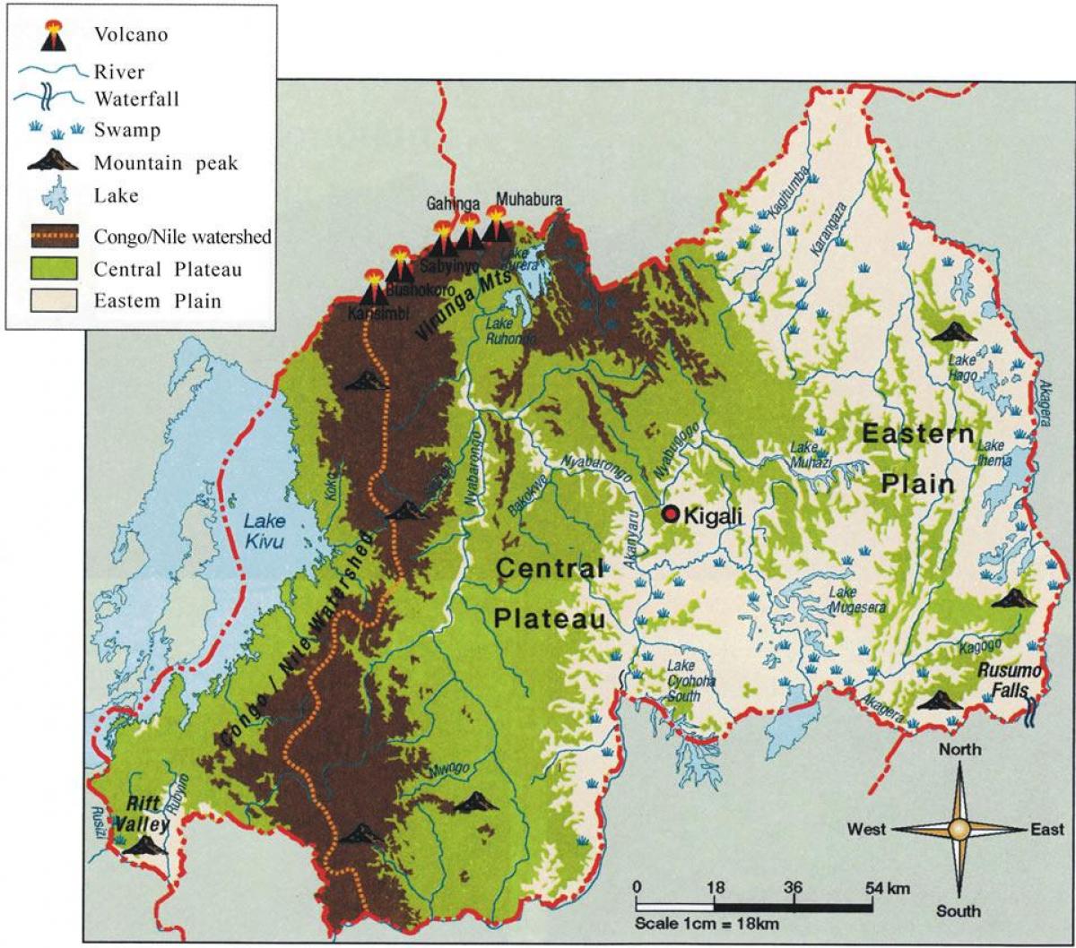 carte géographique du Rwanda