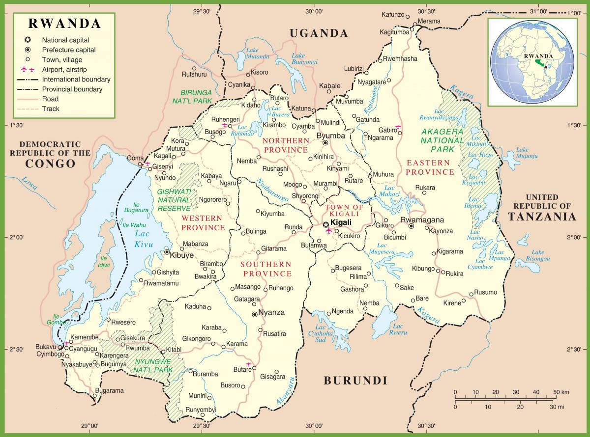 carte du Rwanda politique