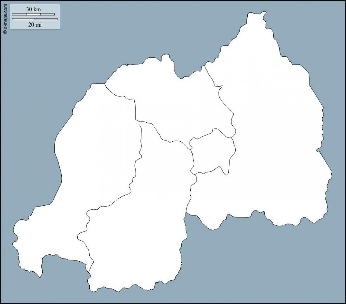 Le Rwanda carte de contour