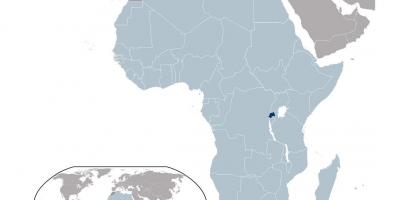 Le Rwanda emplacement sur la carte du monde